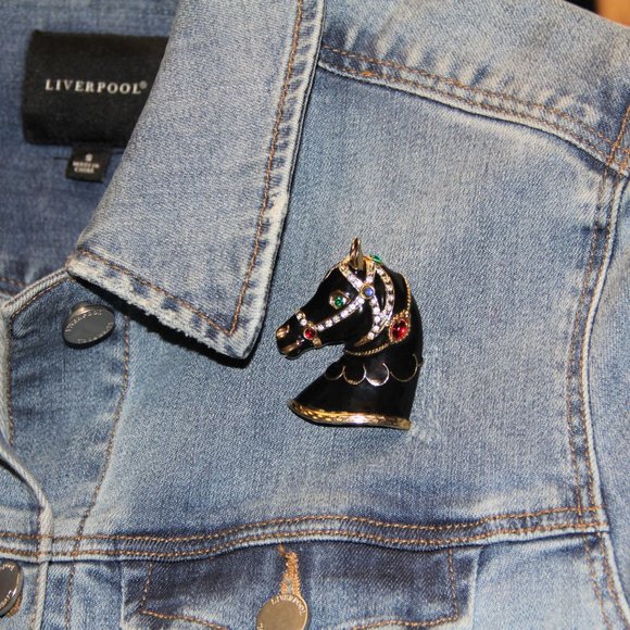 Vintage Gem-Craft Gemstone Horse Head Brooch - Picture 6 of 13